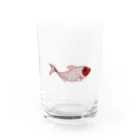 mumusの魚　sequinsred Water Glass :front