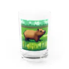 川島商店のカピバラ（草原） Water Glass :front