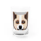 たるほのお店のピクセルアートのかわいい秋田犬 グラス前面