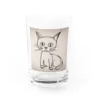 Kemasatariの猫の絵 Water Glass :front