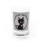 ka293のかわいい黒猫 Water Glass :front