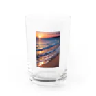 sawatchの浜辺の夕日 Water Glass :front