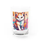 jiji2の額に模様のある猫 Water Glass :front