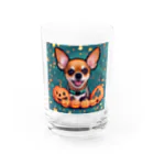 チワワ愛好家ショップの仮装の魔法✨ハロウィンの主役はチワワ Water Glass :front