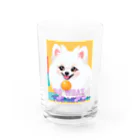 Pom-Dog'sの清楚系白ポメ　ポメ子 Water Glass :front