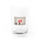 shiba9のバンクシー風　猫のらくがき Water Glass :front