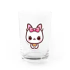 ほっこりデザインスタジオの癒しの白猫グッズ～あなたの心にふれる白い天使～ Water Glass :front