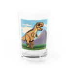 ROCKSWEBのドット絵　パキケファロサウルス Water Glass :front
