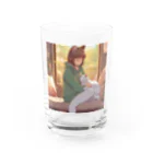 junkyouのぬくもりの時間 - 膝の上でくつろぐ猫 - Water Glass :front