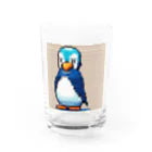 hamusutaroのペンギンピクセルアート Water Glass :front