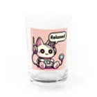 18ban's shopのリラックスするサイバーパンクな猫 Water Glass :front