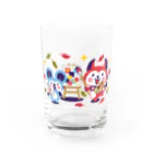 ミニマムユニヴァース@SUZURIのデビねこくんとデビねずちゃん グラス 芸術の秋 Water Glass :front