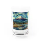 鷹鷹のゴッホ風フジヤマ Water Glass :front