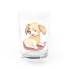 キャプテンのかわいい犬のイラストグッズ Water Glass :front