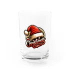 ハルモカショップのクリスマスのロゴ Water Glass :front