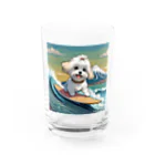マルチーズファン(Maltese Fans)の富士山をバックにサーフィンを楽しむマルチーズ グラス前面