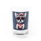 y1717のBullくん　アメフトをやる Water Glass :front