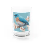 ❤︎cute❤︎のbeautiful blue bird Water Glass :front