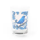 ❤︎cute❤︎のblue bird Water Glass :front