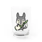 そばの日本酒好きな飲んべぇオオカミ Water Glass :front