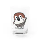 イラスト MONYAAT の履いてる？ 80DENIER タイツを履いたスズメ　大きめ Water Glass :front