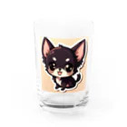 可愛いチワワグッズショップのブラックタンチワワ Water Glass :front