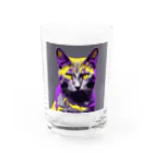 ながさわショップのnight cat Water Glass :front