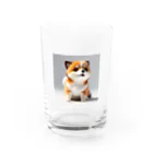 dcgnori／ワンコ画像の愛の使者、オムスビ顔の三角しばちゃん Water Glass :front