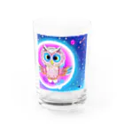 Moichi Designs Shop-2023のフクロウの宇宙飛行士 Water Glass :front