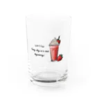 Love and peace to allのストロベリーフラペチーノとメッセージ Water Glass :front