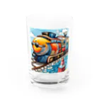 アニマルキャンバスのトレインフィッシュ Water Glass :front