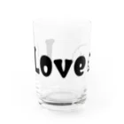 ほしいるかのI Love プードル Water Glass :front