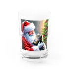 Chee & MarkusのSanta and a Cat Water Glass :front