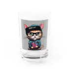 非常口社長のヒップホップ猫 Water Glass :front