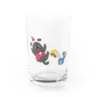 フレブルとパググッズS’IRISERの鼻ペチャクリスマス　パグ　黒パグ Water Glass :front