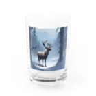 うねうねキャッチのクリスマスのトナカイ Water Glass :front