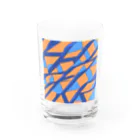 理系大学院生の出力のティールオレンジ Water Glass :front