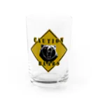 PALA's SHOP　cool、シュール、古風、和風、のCAUTION- Bear　４ Water Glass :front