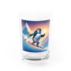 Yumexのスキーをするペンギンのペーくん Water Glass :front