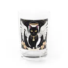 宇宙黒猫キョロちゃんの宇宙黒猫キョロちゃん(薔薇) Water Glass :front