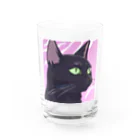 73GTCのかっこいい黒猫3 Water Glass :front