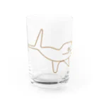 kimchinのナスカの地上絵風のクジラ Water Glass :front
