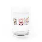 kumamia（くまみあ）のくまの３兄弟もこもこver. Water Glass :front