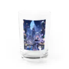 シロクマペンギンのムーンライトシティのメタリックガール Water Glass :front