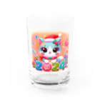 ニャーちゃんショップの新年を迎える猫  2024 Water Glass :front