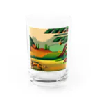 lallypipiのドット柄の世界「野生の王国」グッズ Water Glass :front