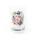 ファンシーTシャツ屋のパステルカラーの花束 Water Glass :front