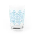 ビーフオアチキンアンドスープのダマスク柄ウォーターグラス サックスブルー Water Glass :front