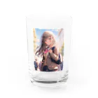 シロクマペンギンのブレザーセーラー服ミックス制服の女の子 Water Glass :front