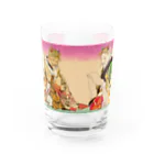 山歌和樂陽 浮世絵　Yamakawa Rakuyou UKIYOEの猫浮世絵シリーズ‐花魁‐ Water Glass :front